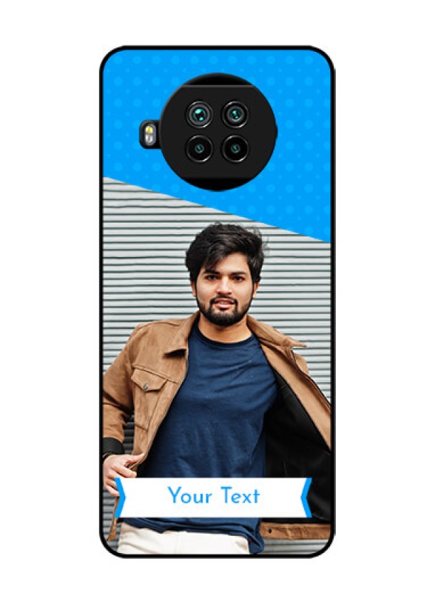 Mi 10i 5G Photo Printing on Glass Case  - Simple Blue Color Design