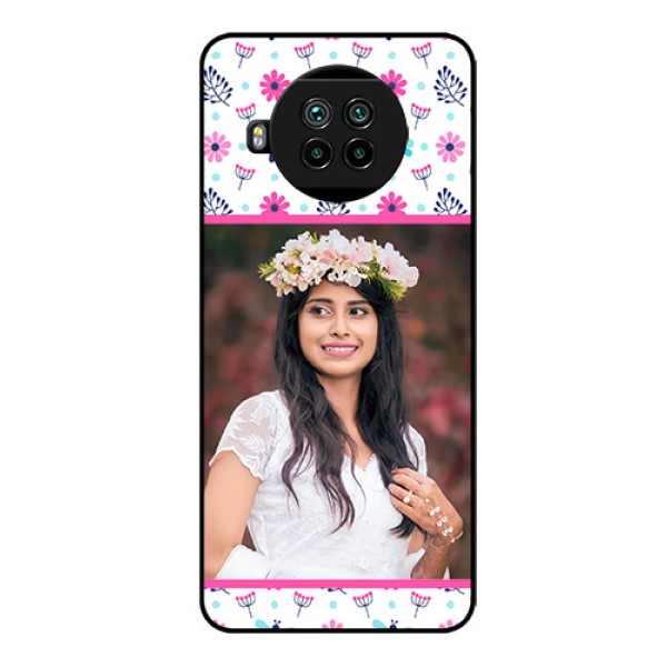 Mi 10i 5G Photo Printing on Glass Case  - Colorful Flower Design