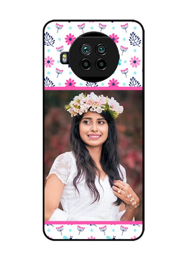 Mi 10i 5G Photo Printing on Glass Case  - Colorful Flower Design