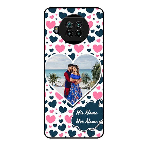 Mi 10i 5G Custom Glass Phone Case - Pink & Blue Heart Design Mi 10i 5G Custom Glass Phone Case - Pink & Blue Heart Design