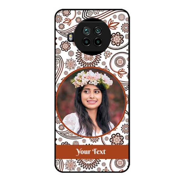 Mi 10i 5G Custom Glass Mobile Case  - Abstract Floral Design 