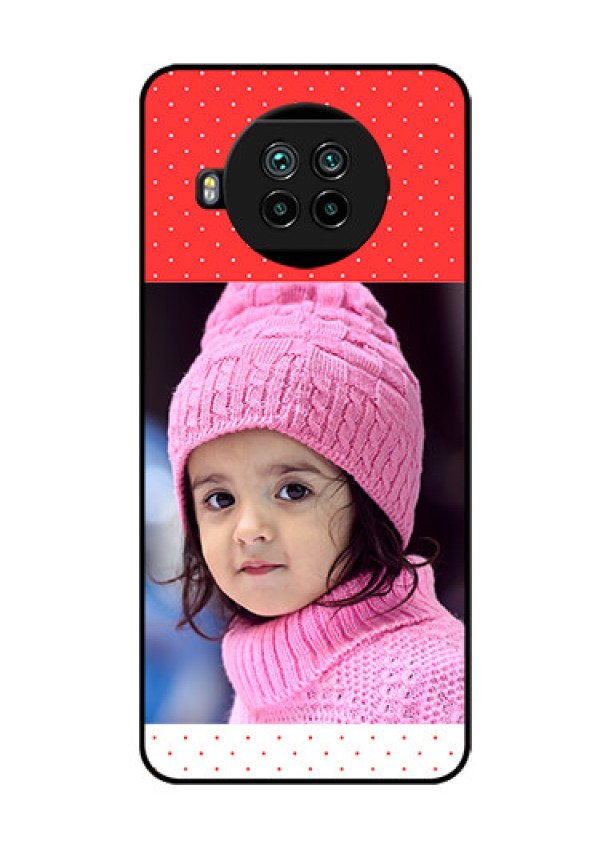 Mi 10i 5G Photo Printing on Glass Case  - Red Pattern Design