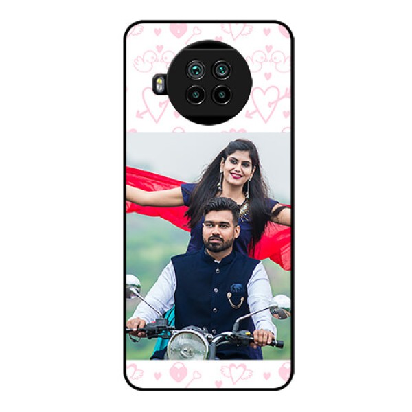 Mi 10i 5G Custom Glass Mobile Case  - Pink Flying Heart Design