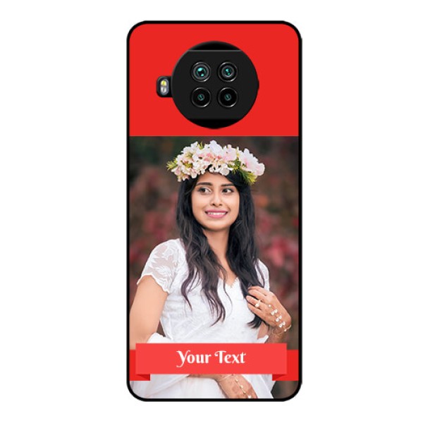 Mi 10i 5G Custom Glass Phone Case - Simple Red Color Design Mi 10i 5G Custom Glass Phone Case - Simple Red Color Design