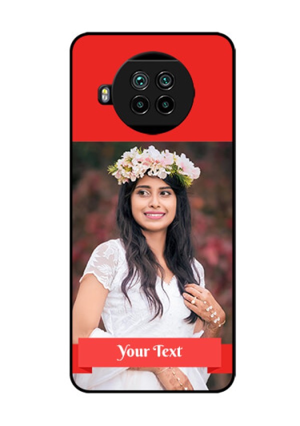Mi 10i 5G Custom Glass Phone Case  - Simple Red Color Design