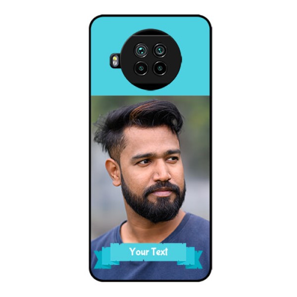 Mi 10i 5G Personalized Glass Phone Case  - Simple Blue Color Design