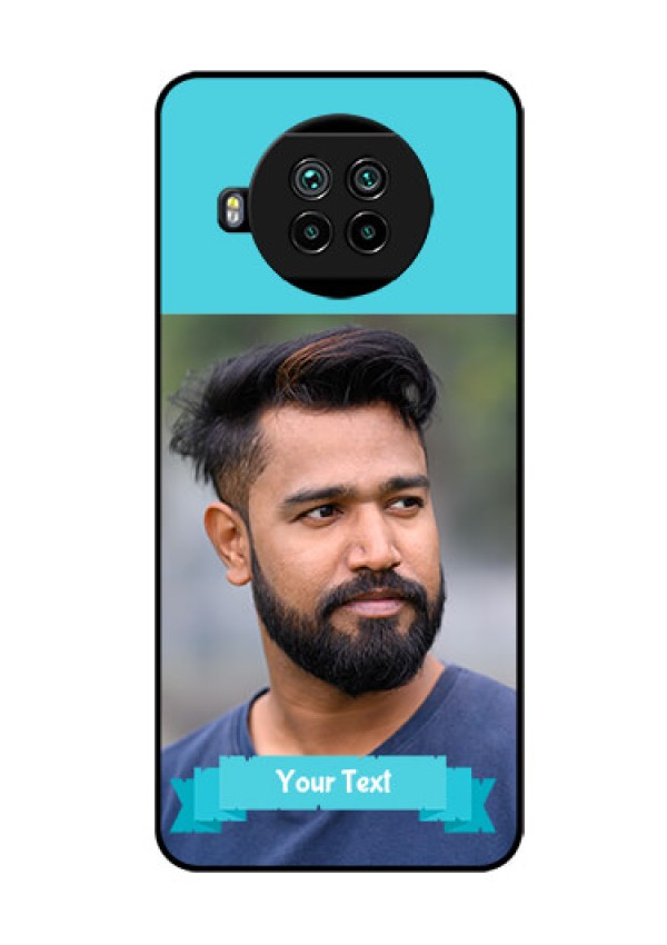 Mi 10i 5G Personalized Glass Phone Case  - Simple Blue Color Design