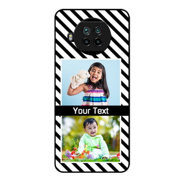 Mi 10i 5G Photo Printing on Glass Case  - Black And White Stripes Design