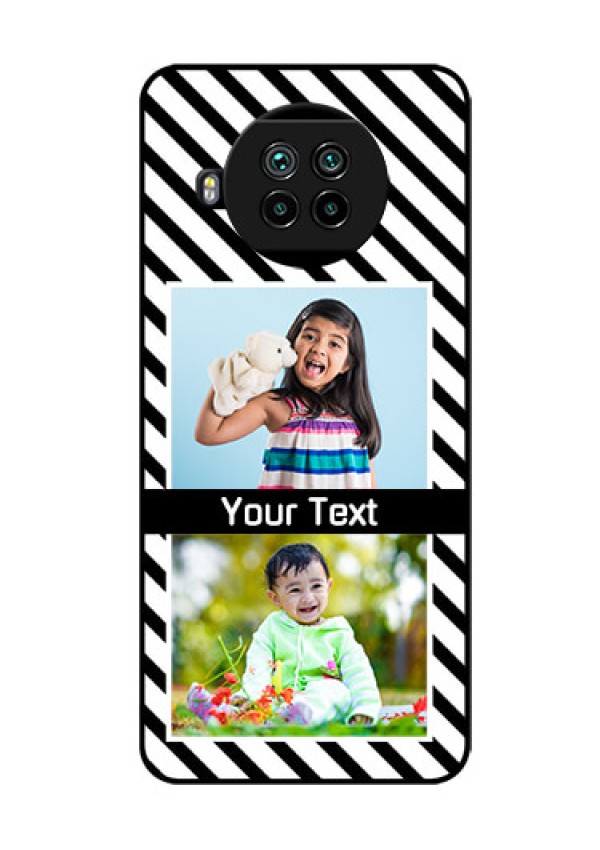 Mi 10i 5G Photo Printing on Glass Case  - Black And White Stripes Design