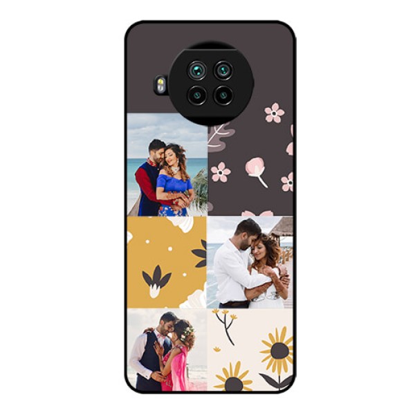 Mi 10i 5G Photo Printing on Glass Case - 3 Images with Floral Design Mi 10i 5G Photo Printing on Glass Case - 3 Images with Floral Design