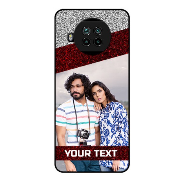 Mi 10i 5G Personalized Glass Phone Case - Image Holder with Glitter Strip Design Mi 10i 5G Personalized Glass Phone Case - Image Holder with Glitter Strip Design