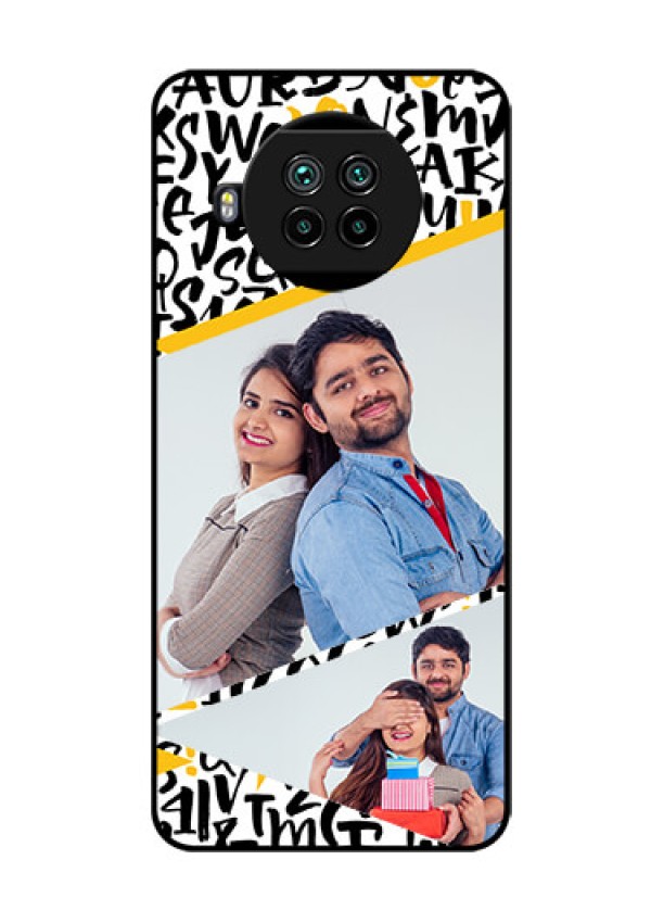 Mi 10i 5G Custom Glass Mobile Case  - Letters Pattern Design