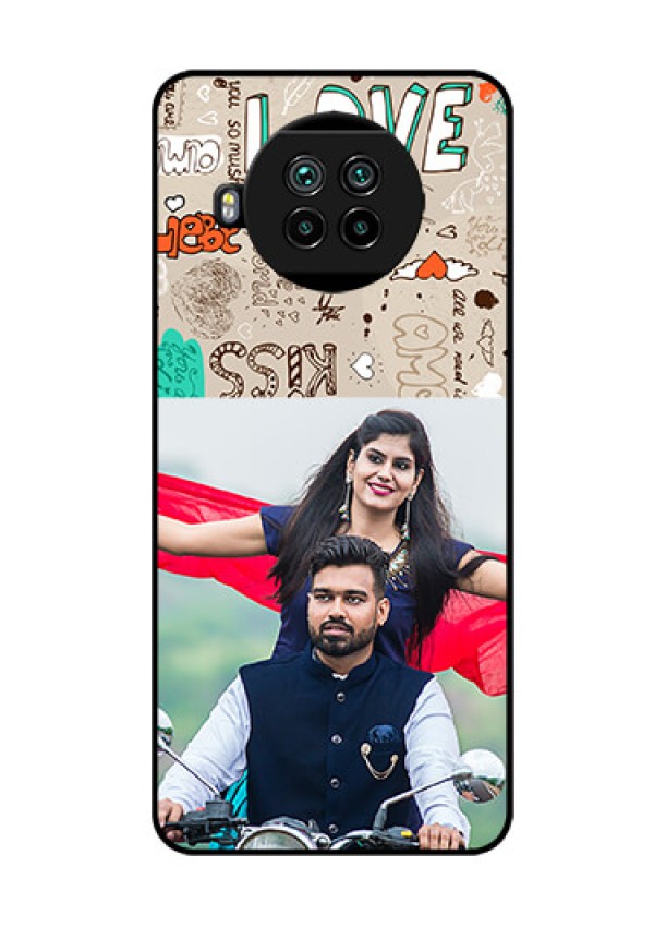 Mi 10i 5G Custom Glass Phone Case  - Love Doodle Pattern 