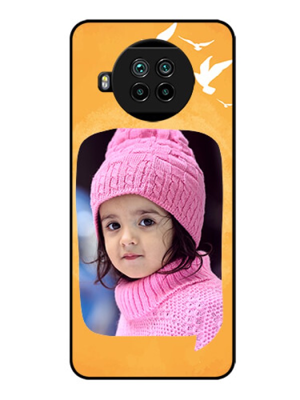 Custom Mi 10i 5G Personalized Glass Phone Case  - Water Color Design with Bird Icons