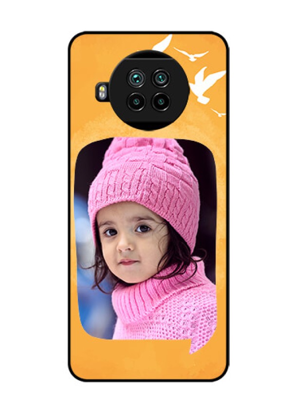 Mi 10i 5G Personalized Glass Phone Case  - Water Color Design with Bird Icons