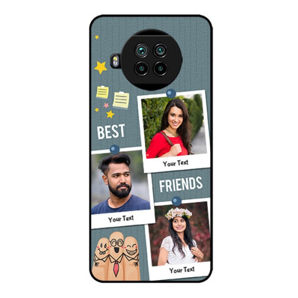 Mi 10i 5G Personalized Glass Phone Case  - Sticky Frames and Friendship Design