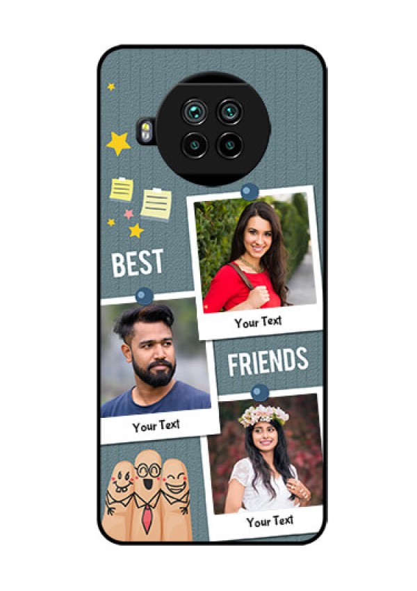 Mi 10i 5G Personalized Glass Phone Case  - Sticky Frames and Friendship Design