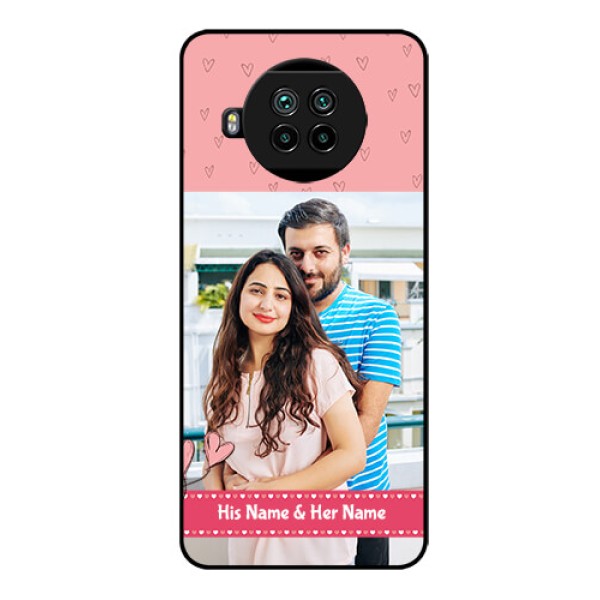 Mi 10i 5G Personalized Glass Phone Case  - Love Design Peach Color