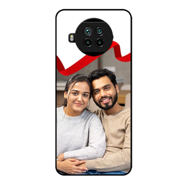 Mi 10i 5G Photo Printing on Glass Case  - Red Ribbon Frame Design