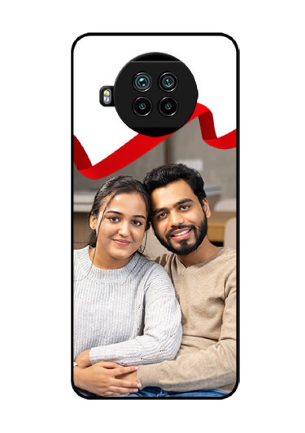 Mi 10i 5G Photo Printing on Glass Case  - Red Ribbon Frame Design