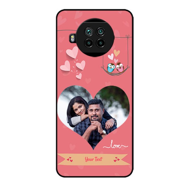 Mi 10i 5G Personalized Glass Phone Case  - Peach Color Love Design 