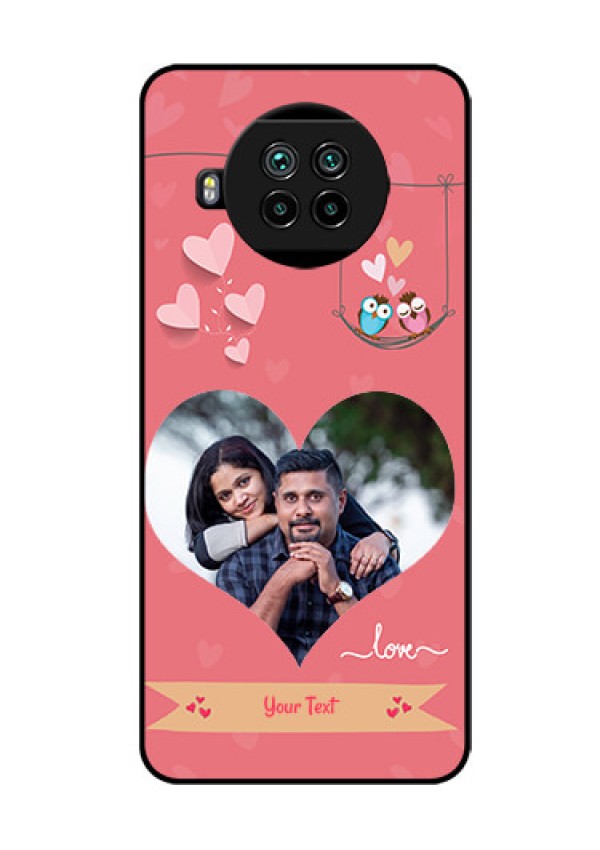 Mi 10i 5G Personalized Glass Phone Case  - Peach Color Love Design 