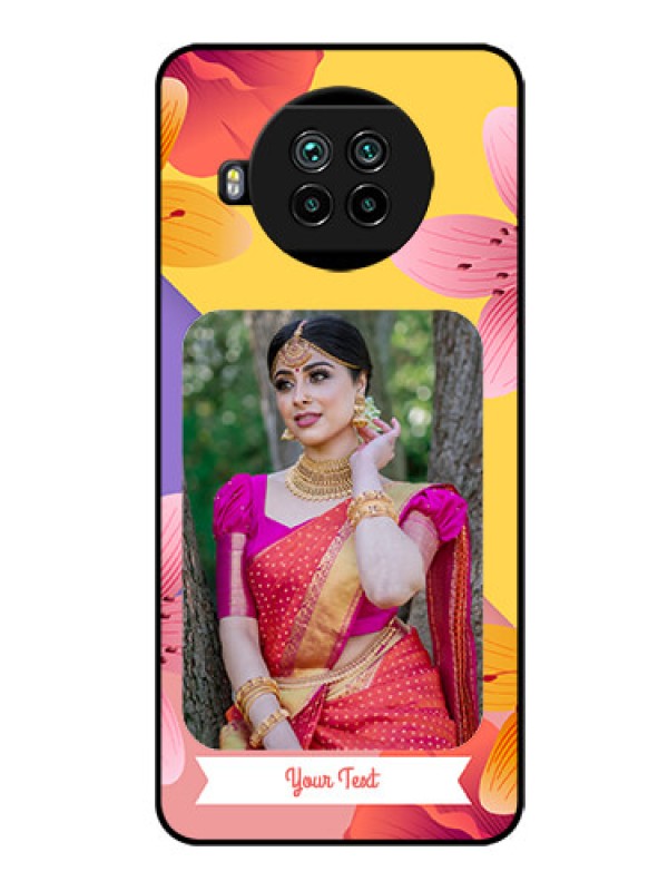 Custom Mi 10i 5G Custom Glass Mobile Case  - 3 Image With Vintage Floral Design