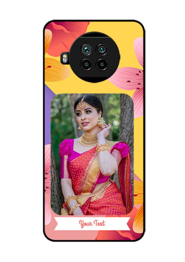 Mi 10i 5G Custom Glass Mobile Case  - 3 Image With Vintage Floral Design