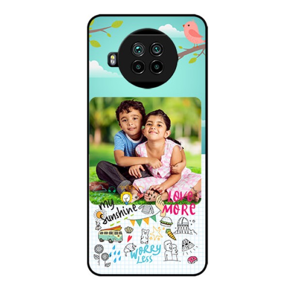Mi 10i 5G Photo Printing on Glass Case  - Doodle love Design