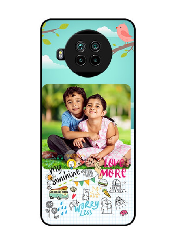 Mi 10i 5G Photo Printing on Glass Case  - Doodle love Design