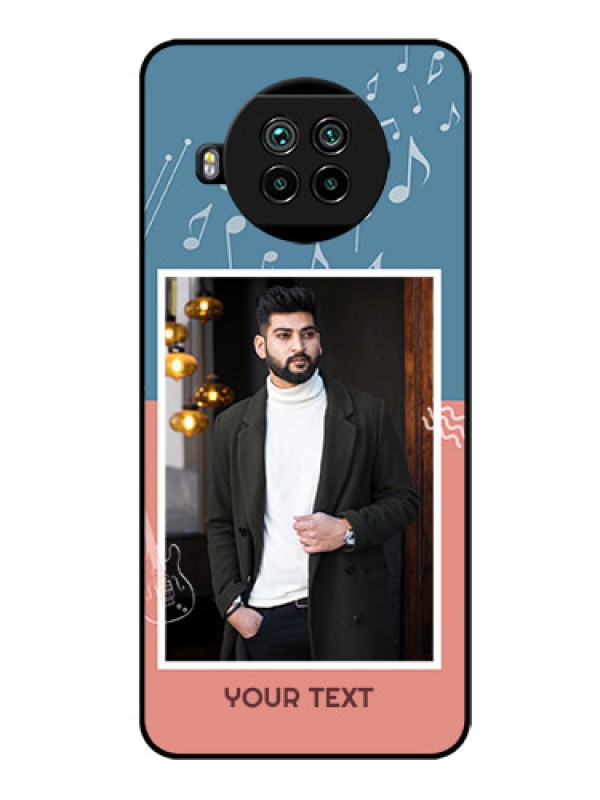 Custom Mi 10i 5G Photo Printing on Glass Case  - with Color Musical Note Design