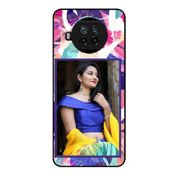 Mi 10i 5G Custom Glass Mobile Case  - Abstract Floral Design
