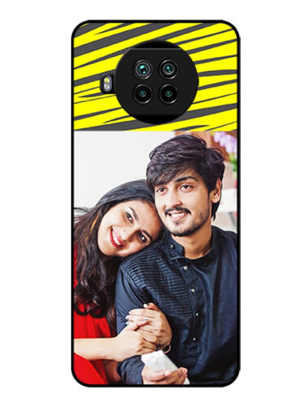 Custom Mi 10i 5G Photo Printing on Glass Case  - Yellow Abstract Design