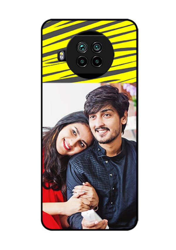 Mi 10i 5G Photo Printing on Glass Case  - Yellow Abstract Design
