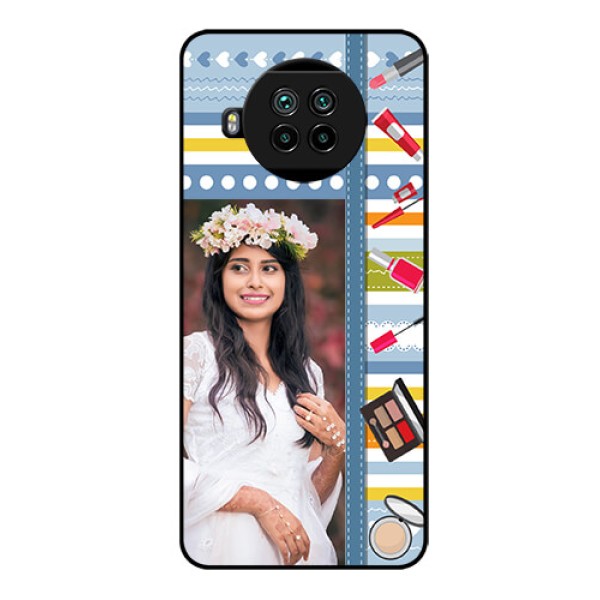Mi 10i 5G Personalized Glass Phone Case  - Makeup Icons Design