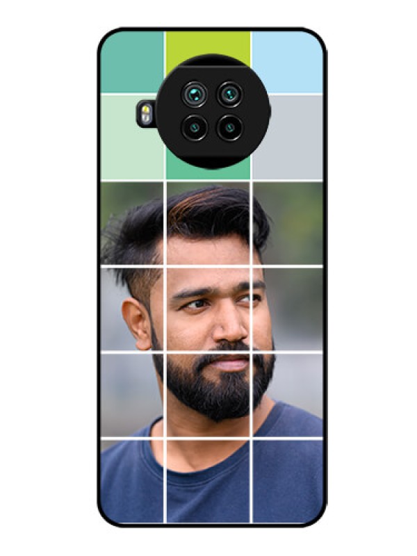 Custom Mi 10i 5G Photo Printing on Glass Case  - with white box pattern 