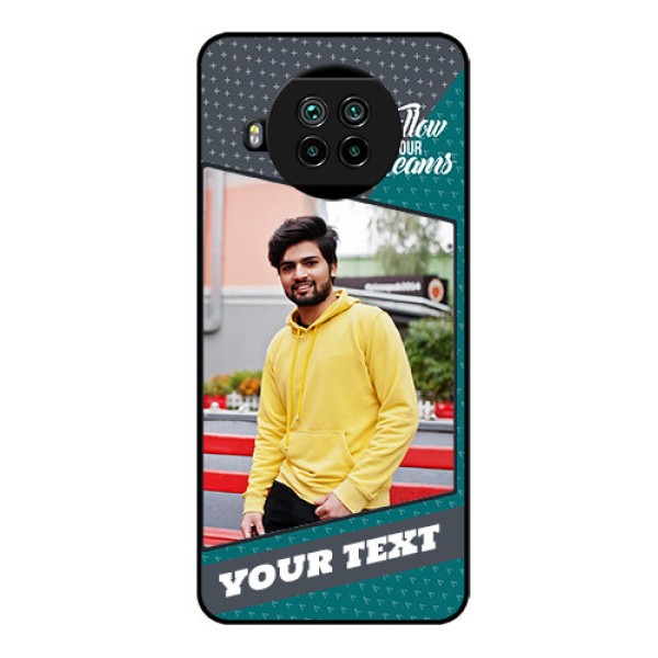 Mi 10i 5G Personalized Glass Phone Case  - Background Pattern Design with Quote