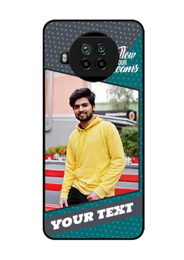 Mi 10i 5G Personalized Glass Phone Case  - Background Pattern Design with Quote