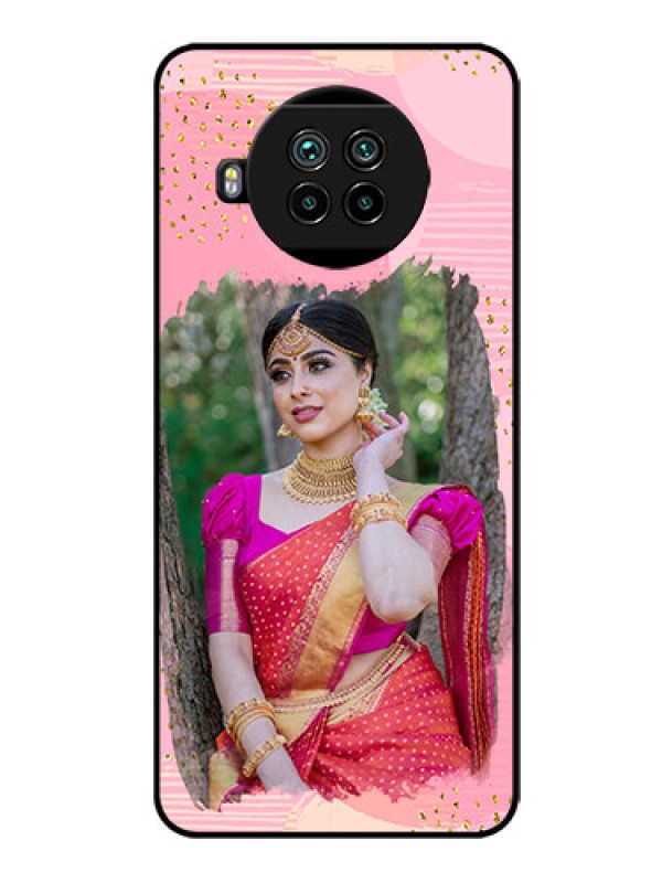 Custom Mi 10i 5G Personalized Glass Phone Case  - Gold Glitter Splash Design