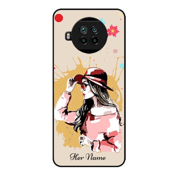 Xiaomi Mi 10I 5G Photo Printing on Glass Case - Women with pink hat Design Xiaomi Mi 10I 5G Photo Printing on Glass Case - Women with pink hat Design