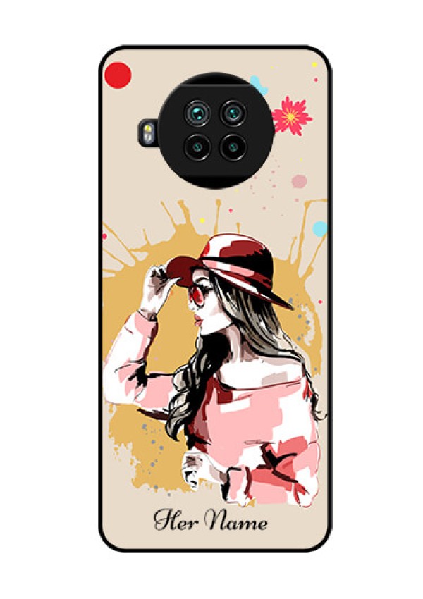 Xiaomi Mi 10I 5G Photo Printing on Glass Case - Women with pink hat Design