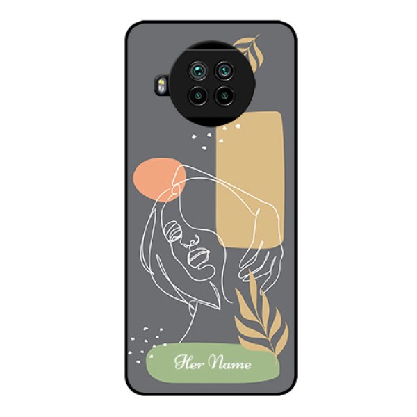Xiaomi Mi 10I 5G Custom Glass Phone Case - Gazing Woman line art Design Xiaomi Mi 10I 5G Custom Glass Phone Case - Gazing Woman line art Design