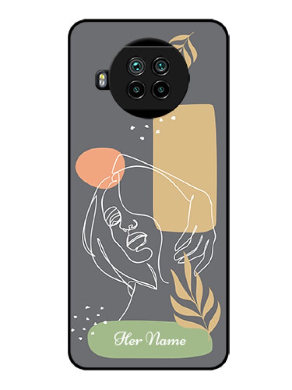 Custom Xiaomi Mi 10I 5G Custom Glass Phone Case - Gazing Woman line art Design