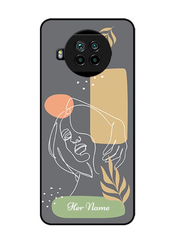 Xiaomi Mi 10I 5G Custom Glass Phone Case - Gazing Woman line art Design