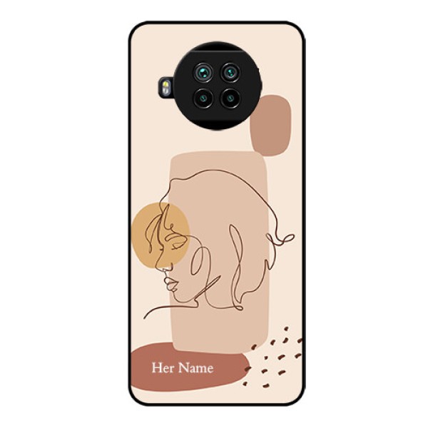 Xiaomi Mi 10I 5G Photo Printing on Glass Case - Calm Woman line art Design