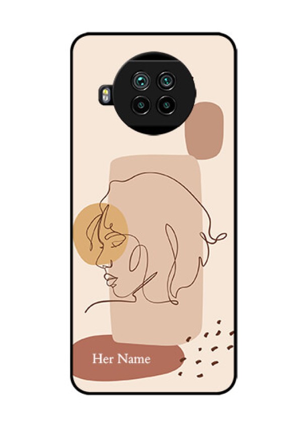 Xiaomi Mi 10I 5G Photo Printing on Glass Case - Calm Woman line art Design