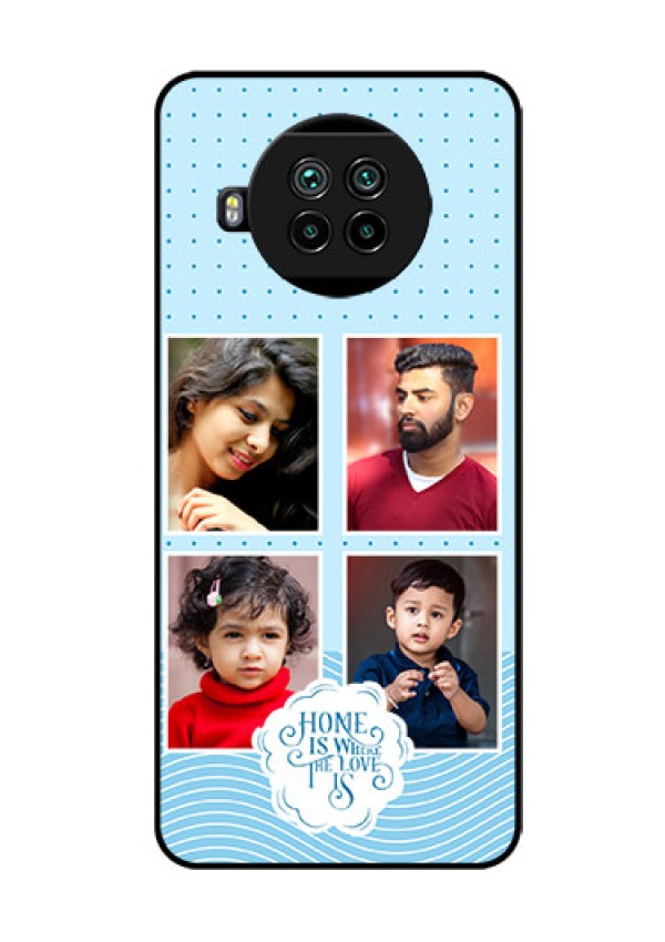 Xiaomi Mi 10I 5G Custom Glass Phone Case - Cute love quote with 4 pic upload Design
