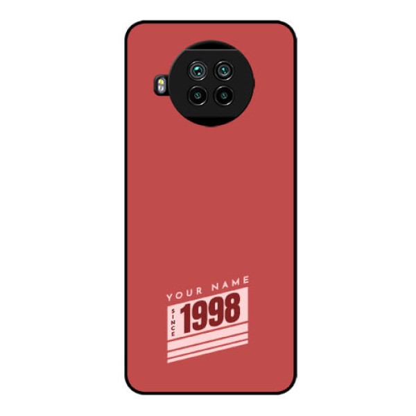 Xiaomi Mi 10I 5G Custom Glass Phone Case - Red custom year of birth Design Xiaomi Mi 10I 5G Custom Glass Phone Case - Red custom year of birth Design