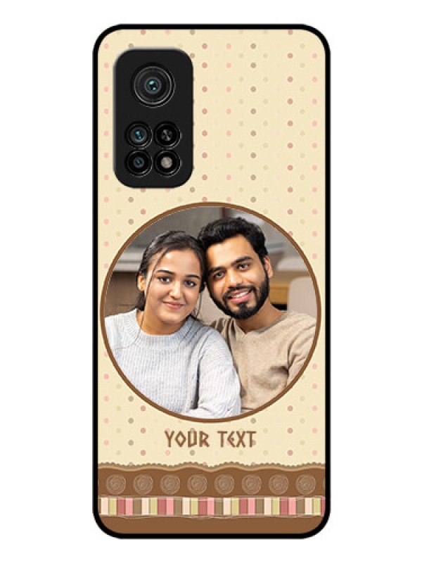 Custom Mi 10T Pro Custom Glass Mobile Case - Brown Dotted Mobile Case Design