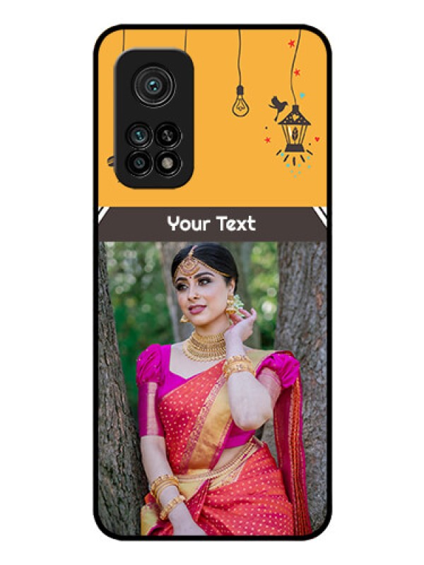 Custom Mi 10T Pro Custom Glass Mobile Case - with Family Picture and Icons 